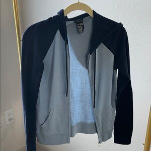 Navy and Baby Blue Cashmere Zip Up